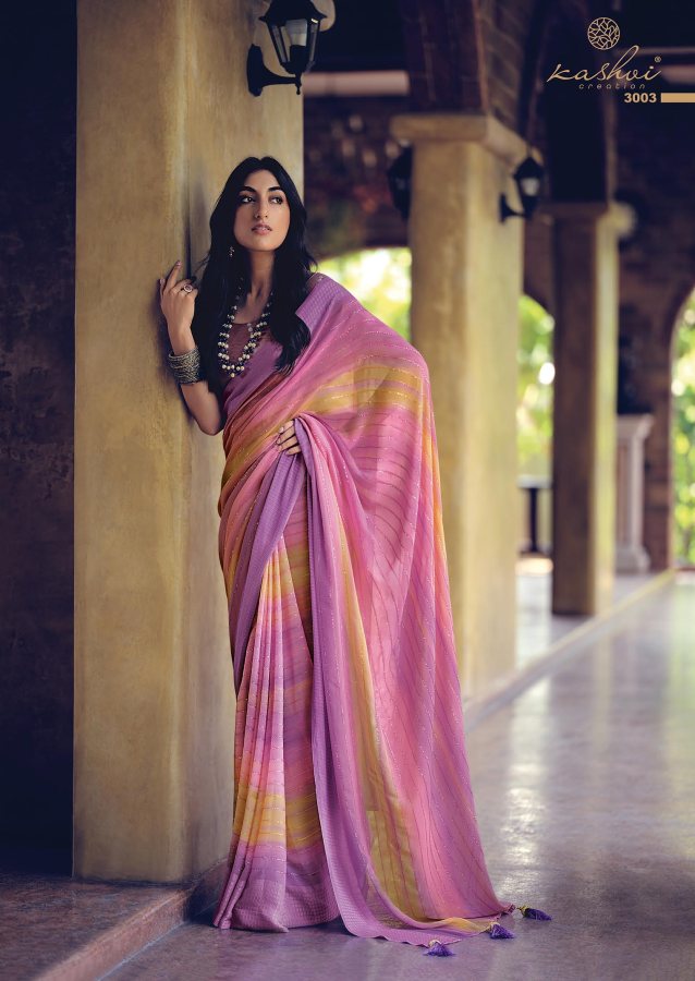 Kashvi Ananya Printed Georgette Fancy Ethnic Wear Saree Collection